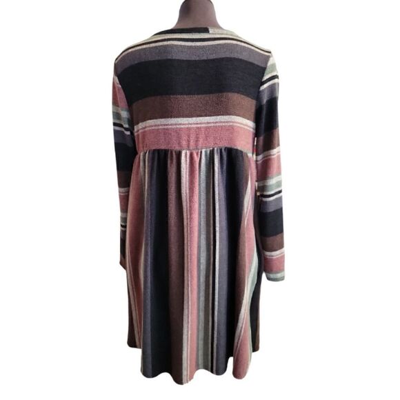 EC EGS CALIFORNIA KNIT STRIPED PULLOVER DRESS W/ POCKETS SZ.M - Picture 2 of 5